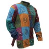 SHOPOHOLIC FASHION Men's Acid Washed Colourful Patchwork Hippie Grandad Shirt
