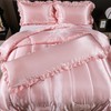 Satin Queen Comforter Set Silk Like Satin Bedding Set Hotel