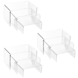 ywchoshe 9 Pz Alzate di Display in Acrilico, Alzate per Espositori Gioielli, Espositore Vetrina in Trasparente, Scaletta Esposizione per Display, Figure, Buffet, Cupcakee, Modellismo