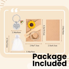 TOFLANTUR 10 Pcs Employee Staff Teacher Appreciation Gifts Bulk, Include Inspirational Motivational Sunflowers Cards Keychains Set for Women Teacher Nurse Coworker Colleagues