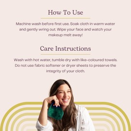 The Classic Facecloth by LAVOH | Reusable Makeup Remover Cloth/Microfiber Face Cloth | Gentle on All Skin Types | Add Just Water | Tough on All Makeup | Lash Extension Safe| Single Pack - 8x8 inches