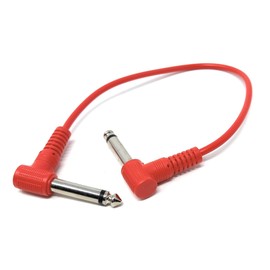 30cm 6.35mm 1/4" TS Mono Jack to Jack Plug Lead for Guitar, Amplifiers, Music Instruments, Speakers, Microphone Cable Dual Right Angle, Red 1ft