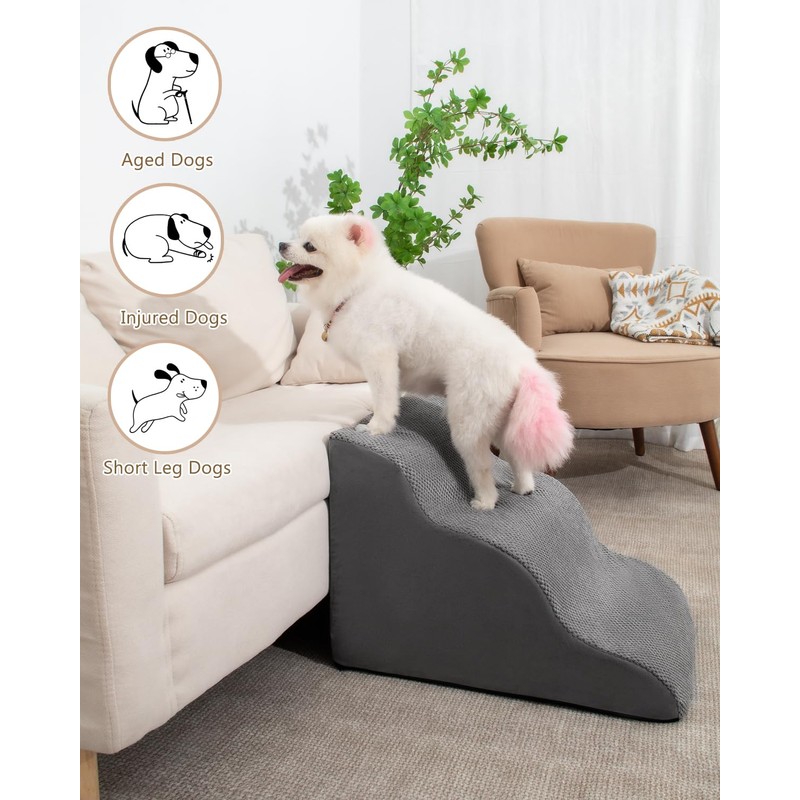Dog Stairs for Small Dogs,3 Step Dog Ramp for Couch