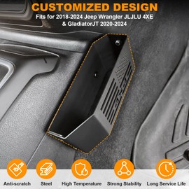 CALBEAU Gear Shift Organizer for Jeep Wrangler Accessories and Jeep Gladiator JT JL JLU 4XE 2026-2018, Upgraded Metal Center Console Organizers Storage Box Tray (Not for JK/JKU)