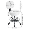 KKTONER Swivel Round Rolling Stool PU Leather with Adjustable Foot