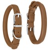 OOPSDOGGY Rolled Leather Dog Collar Soft Roll Collars for Small