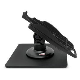 ENS Tailwind Pax S80 3" Latch and Lock Compact Pole Mount Terminal Stand with Square Freestanding Mobility Base Plate, Black