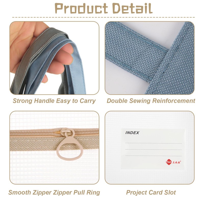 LOLYSIC 5 Pack A4 Size Project Bags for Quilting, 14x11x5