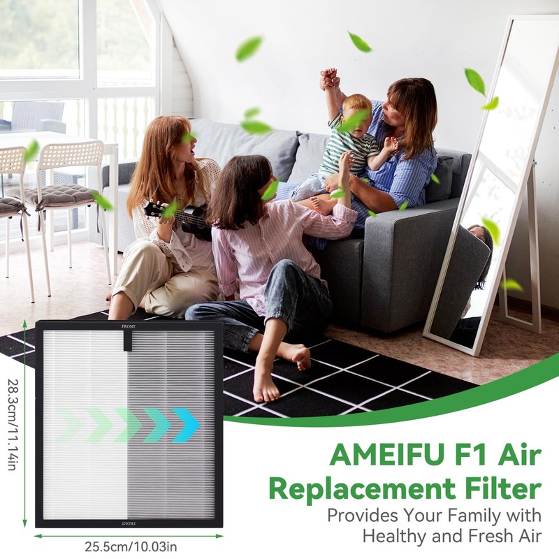 F1 Air Purifier Replacement Filter: HEPA H13 True Filter for