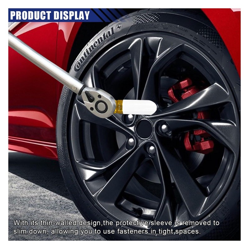 1/2" Drive 19 mm Lug Nut Impact Socket, Non-Marring Deep