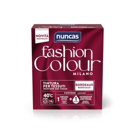 Nuncas Fashion Colour Milano, Bordeaux, Kit Tintura per Tessuti, Pronta all'Uso con Detergente Post Trattamento, 180 g, 75 ml