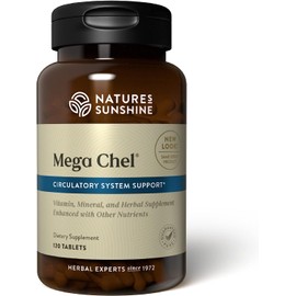 Nature's Sunshine Mega-Chel, 120 Tablets, Complete Vitamin with Powerful Antioxidants, Herbs, Vitamins, Minerals, and Amino Acids That Support The Circulatory System