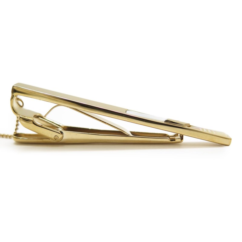 DAKS Gold White Butterfly Tie Bar Tie Clip, Brass, No