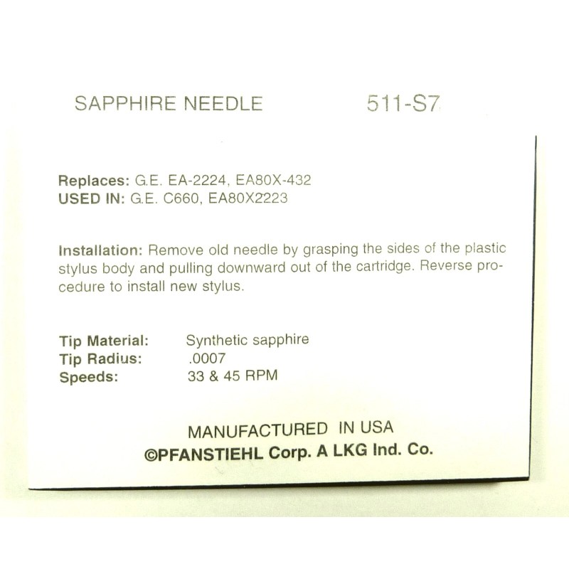For GE Turntable Needle For General Electric GE Wildcat C-660