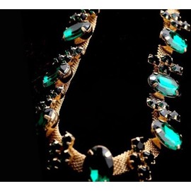 Faux Emerald or Multi colors Rhinestones Head Wear Hair Band Headdress/Headpiece (A)