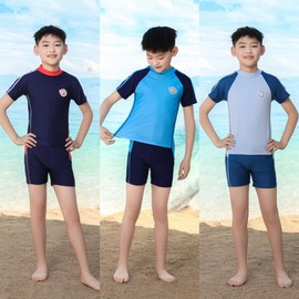 Kids & Junior Rash Guard Set - Loose Fit Split Swimwear for Teens (Plus Size) Medium 4XL Height 155-165+ cm Weight 42.50-47.50 Kg/9505-3 Blue 2ea