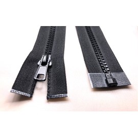 Black Chunky No.5 Plastic Teeth Open & Closed End Heavy Duty Zip (24 inch - 61 cm (Open End))