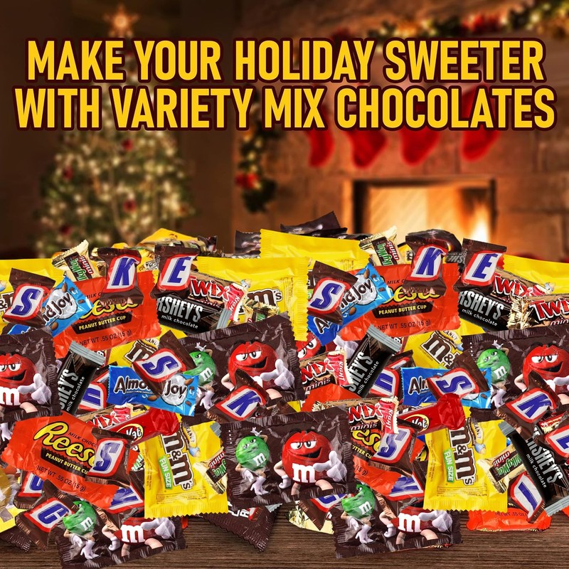 Assorted Chocolate Candy Mix - Individually Wrapped Milk, Dark, and