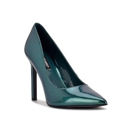 Nine West Women's Tatiana Stiletto Pointy Toe Dress Pumps, Teal Patent, 8 M US