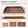 20 Inch Ottoman Tray for Living Room, Large Wooden Serving