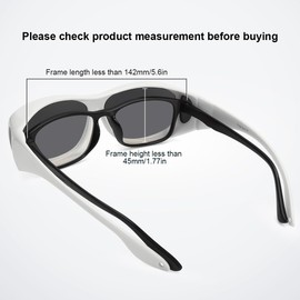 TINHAO Fit Over Glasses Sunglasses Polarized Wrap Around Sunglasses for Men Women with UV400 Protection for Driving(White, Black)
