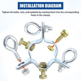 EZ 43-A Adjustable Way Antenna Masts Guy Wire Clamp for Erecting 2-1/4" Heavy Duty Antenna Masts - 2 Pack