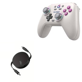 BoxWave Cable Compatible with GameSir Nova HD Rumble - PD miniSync (240W), Retractable PD 240W Portable USB Type-C Cable - Jet Black