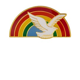 Sterling Gifts Spirit Dove on Rainbow & Blue Sky Lapel Pin Set of 4 - Holy Spirit