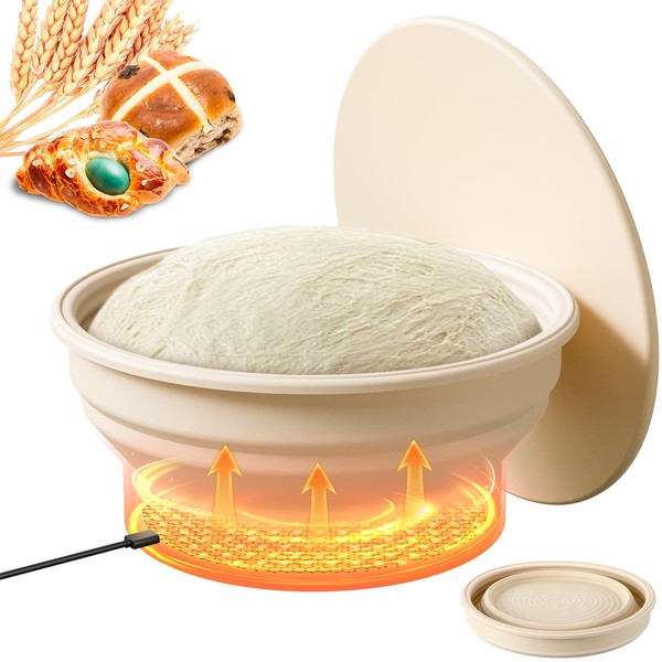 ‎NLFDBFSH Heating Sourdough Bread Proofing Basket, 9 Inch Round Sourdough