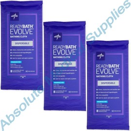 Medline *3-Pack* Medline ReadyBath Evolve Bathing Cloth Fragrance Free MSC095303