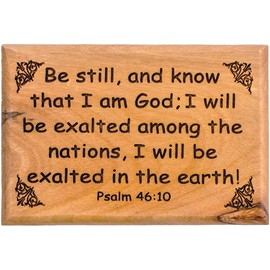 Bible Verse Fridge Magnets, Be Still & Know - Psalm 46:10, 1.6" x 2.5" Olive Wood Religious Motivational Faith Magnets from Bethlehem, Home, Kitchen, & Office, Inspirational Scripture Décor
