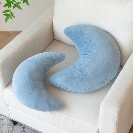 Znhinery Moon Pillow, Decorative Throw Pillows with Soft Faux Rabbit for Bed Couch, Moon Shaped Pillows Plush Floor Cushions Room Decor Pillow for Sofa Bedroom Living Room