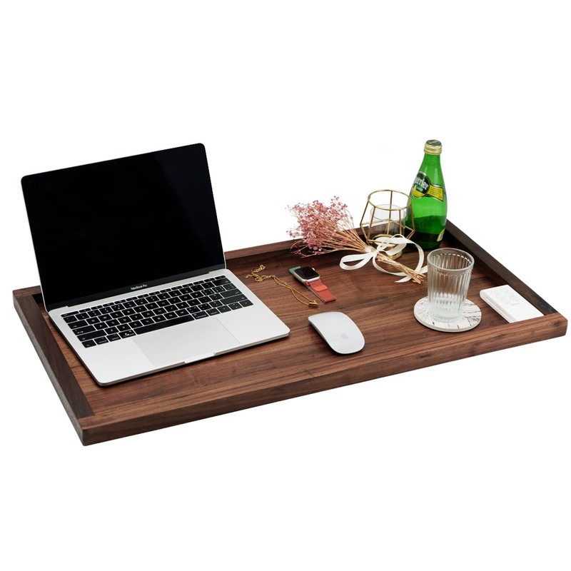 MAGIGO 30 x 15 Inches Large Rectangle Black Walnut Wood