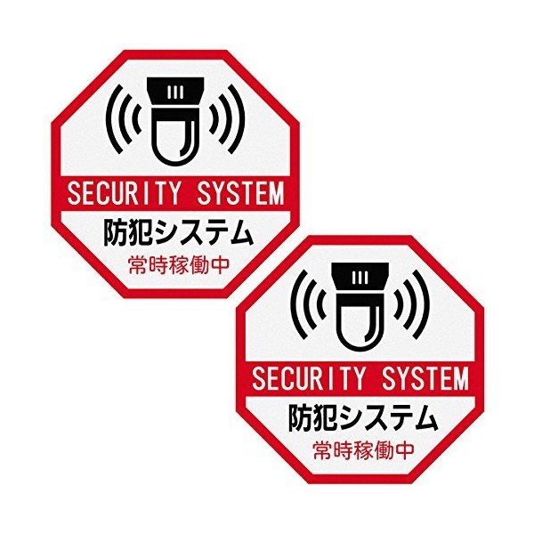 Surveillance System Working during Sticker 2 Piece Set Octagon Night Reflective Red