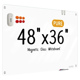 Glass Whiteboard - Glass Dry Erase Board Magnetic Pure White Board Glass Writing Board White Boards for Walls Wall Office Home