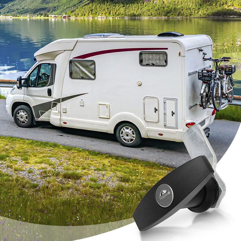 2 Packs T-Handle Door Lock, Truck Camper Trailer Locking Latch,