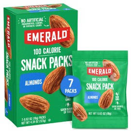 Emerald Nuts Whole Almonds 7ct (1-Pack), 100-Calorie Individual Packs, Kosher Certified, Non-GMO, Contains No Artificial Preservatives, Flavors or Synthetic Colors