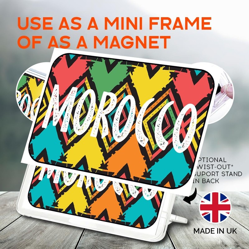 Classic Rectangle Magnet with Stand - Morocco African Tribal Design