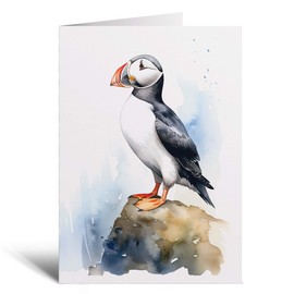 Postcard Prints - Puffin Notelet Card For Anyone Cute Any Occasion Card For Her or For Him 5x7, A6 Card For Birthday or Easter Card Thank You Card Wildlife