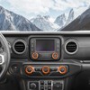 JeCar Center Console Switch Knob Cover AC/Headlight Button Trim Aluminum