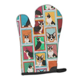 Caroline's Treasures MLM1112OVMT Lots of Tricolor Cardigan Corgi Oven Mitt Heat Resistant Thick Oven Mitt for Hot Pans and Oven, Kitchen Mitt Protect Hands, Cooking Baking Glove