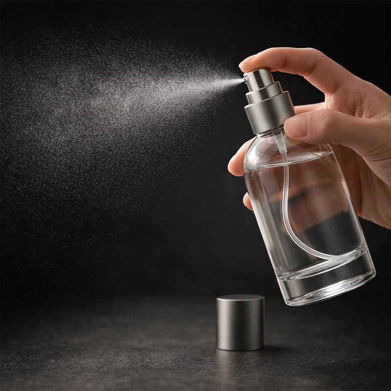 ROHIJALE 50ml/1.7oz Clear Glass Spray Bottles 4 Pack, Refillable Fine