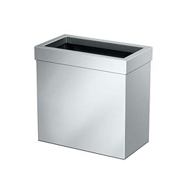 Gatco Modern Rectangle Wastebasket, Chrome - Stainless Steel Trash Can with Removable Lid, Leakproof, 3 Gallon Capacity for Bathroom, Bedroom, Kitchen, or Office