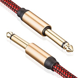 Guitar Cable 6 ft 1/4 Inch Guitar Instrument Cable GESSEOR 6.35mm (1/4) TRS to 6.35mm (1/4) TRS Stereo Audio Cable Male to Male with Zinc Alloy Housing and Nylon Braid 6.35mm Guitar Cable