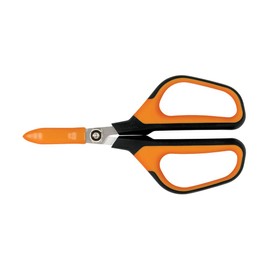 Fiskars Comfort Loop Micro-Tip Pruning Snips - 7" Garden Shears with Sheath and Extra Large SoftGrip Handle - Yard and Garden Tools - Orange/Black
