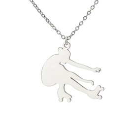 Dreamtimes Ice Skater Necklace Ice Skating Charm Sports Pendant Necklace Ice Skating Sports Pendant Necklace Inspirational Jewellery for Women Skate Lovers, Stainless Steel, No Gemstone