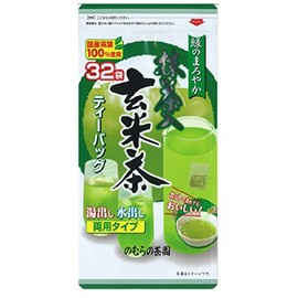 Nomura Sangyo Nomura Tea Garden Brown Rice Tea Bags with Matcha, 32 Bags x 4 Packs