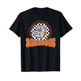 Bulldogs School Spirit Orange Black Retro T-Shirt