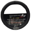 HASEPRO Steering Wheel Cover [THE Genuine Leather] (Center Mark Black), Size M (Black/Black) HJL-1M