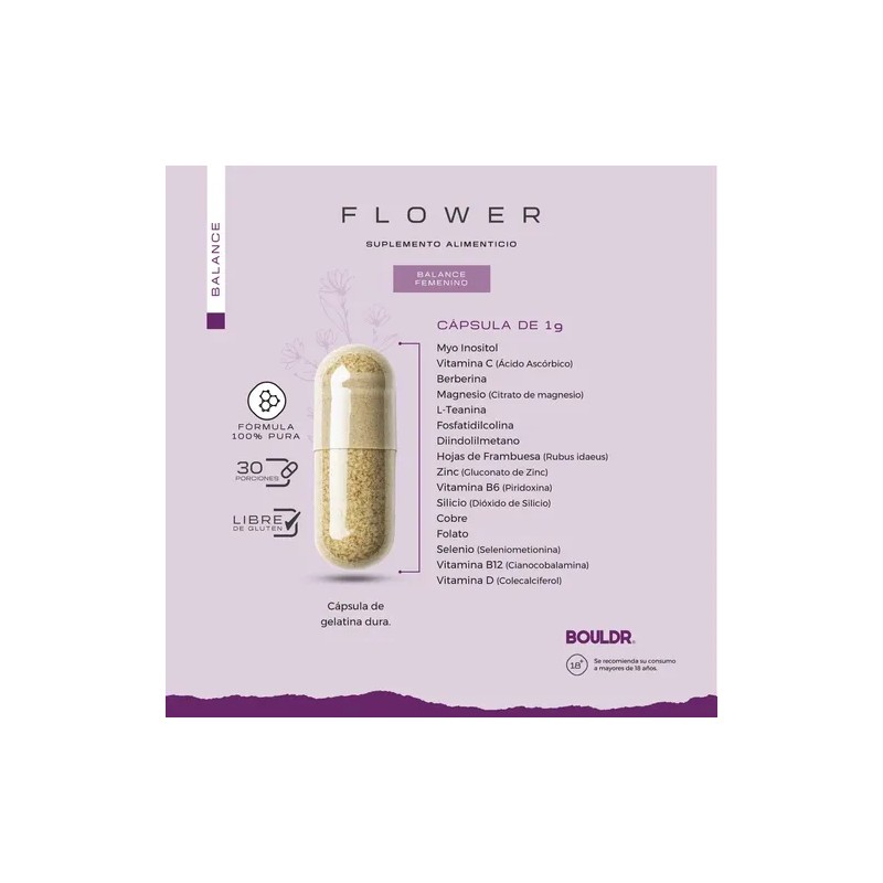 Flower Balance Femenino Cáps Myo Inositol Dim Bouldr